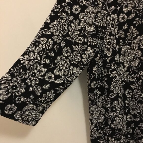 90s Vintage Floral Print Lacy 3/4 Sleeve Top - Picture 9 of 16